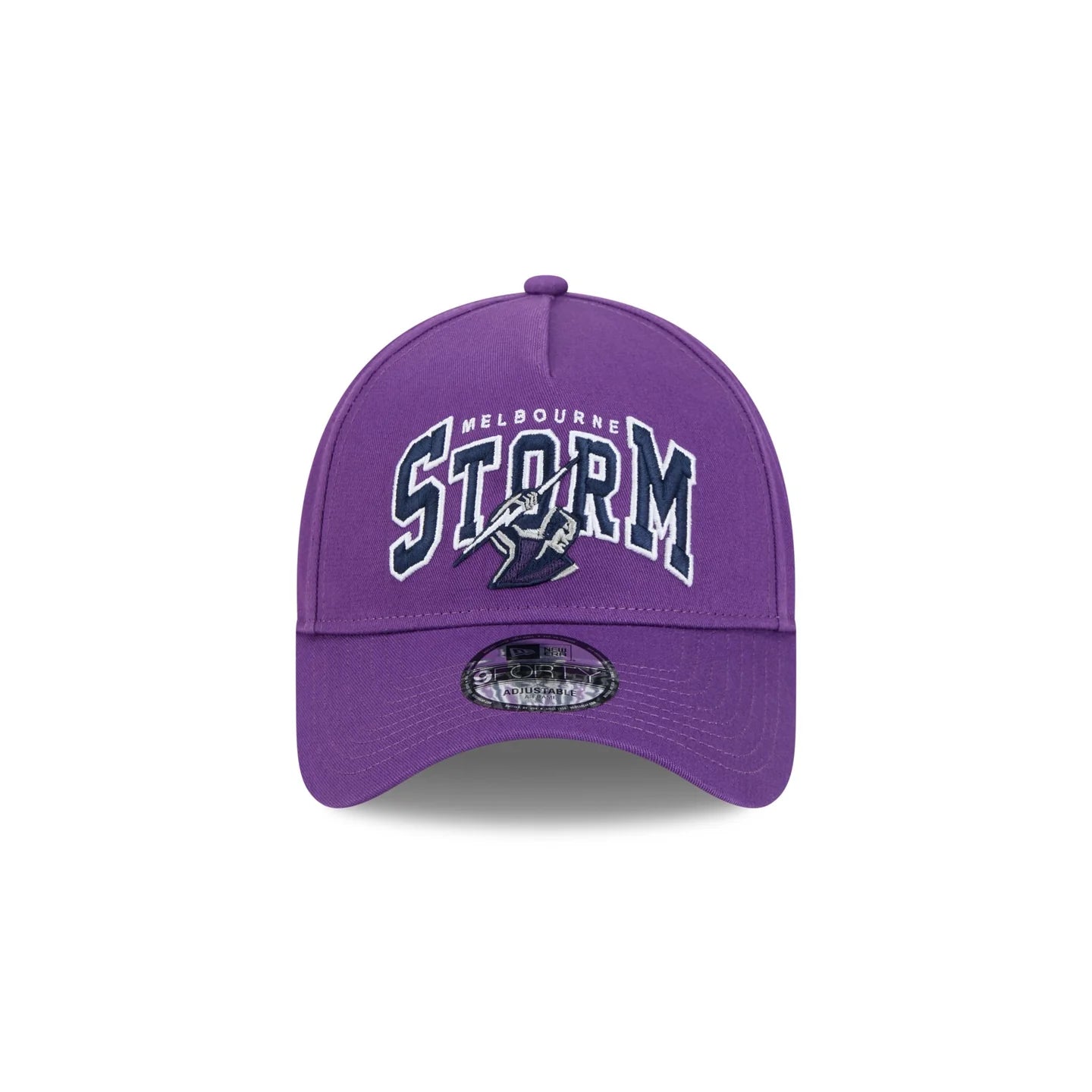Melbourne Storm Hat - Purple Logo Arch 9Forty A-Frame NRL Snapback Cap - New Era